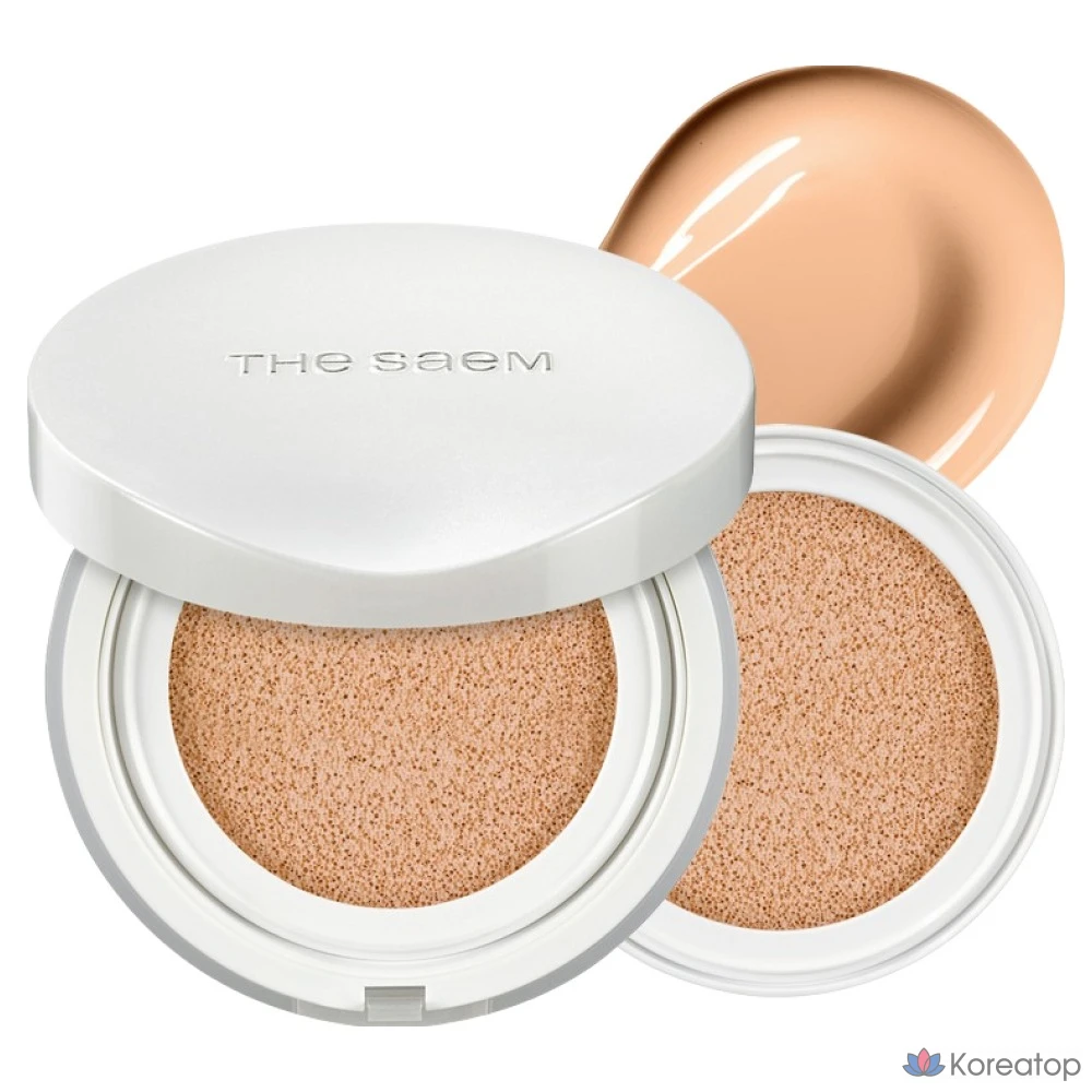 Кушон The Saem Skin Perfection Glutathione Toning Cushion, оттенок 22N Middle Beige, 12 г + 12 г, 1 шт.