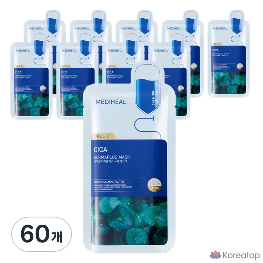 Тканевая маска для лица MEDIHEAL Derma Plus Cica Mask, 60 шт.