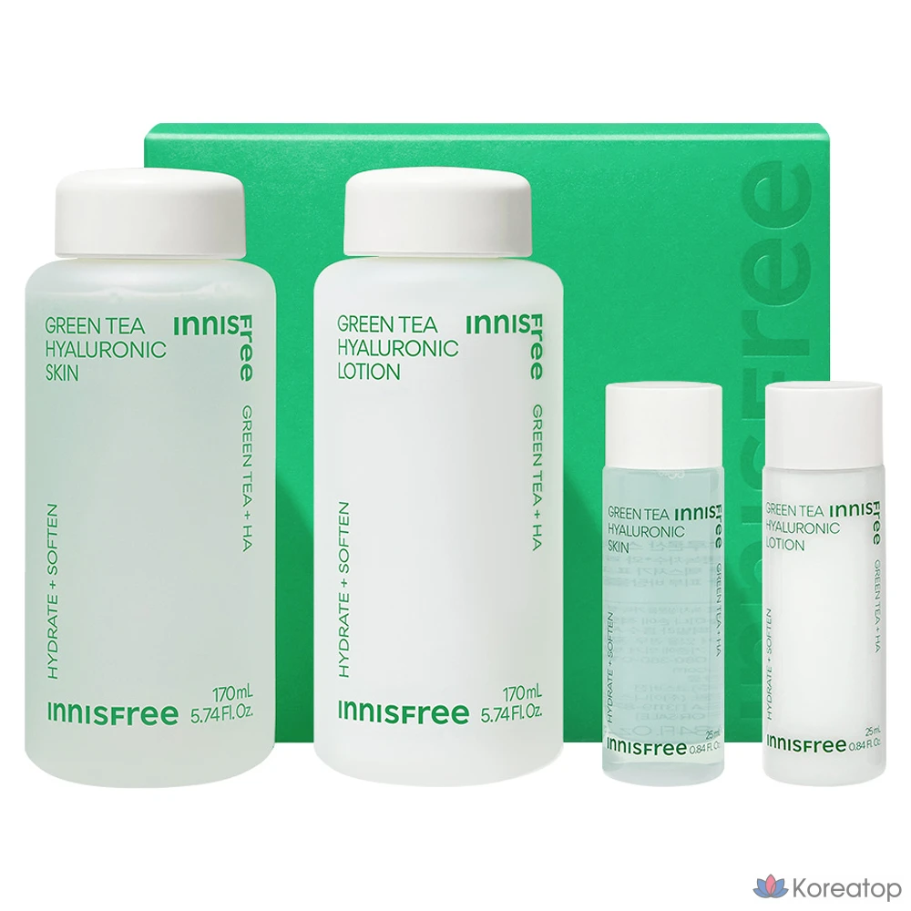 Набор для ухода Innisfree Green Tea Hyaluronic Acid Skincare Set, 1 шт.