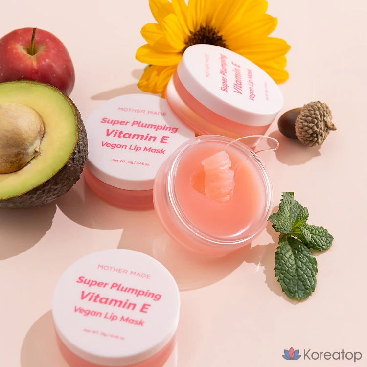 Ночная маска для губ MOTHER MADE Super Plumping Vitamin E Vegan Lip Mask, 13 г, 2 шт., фото 4
