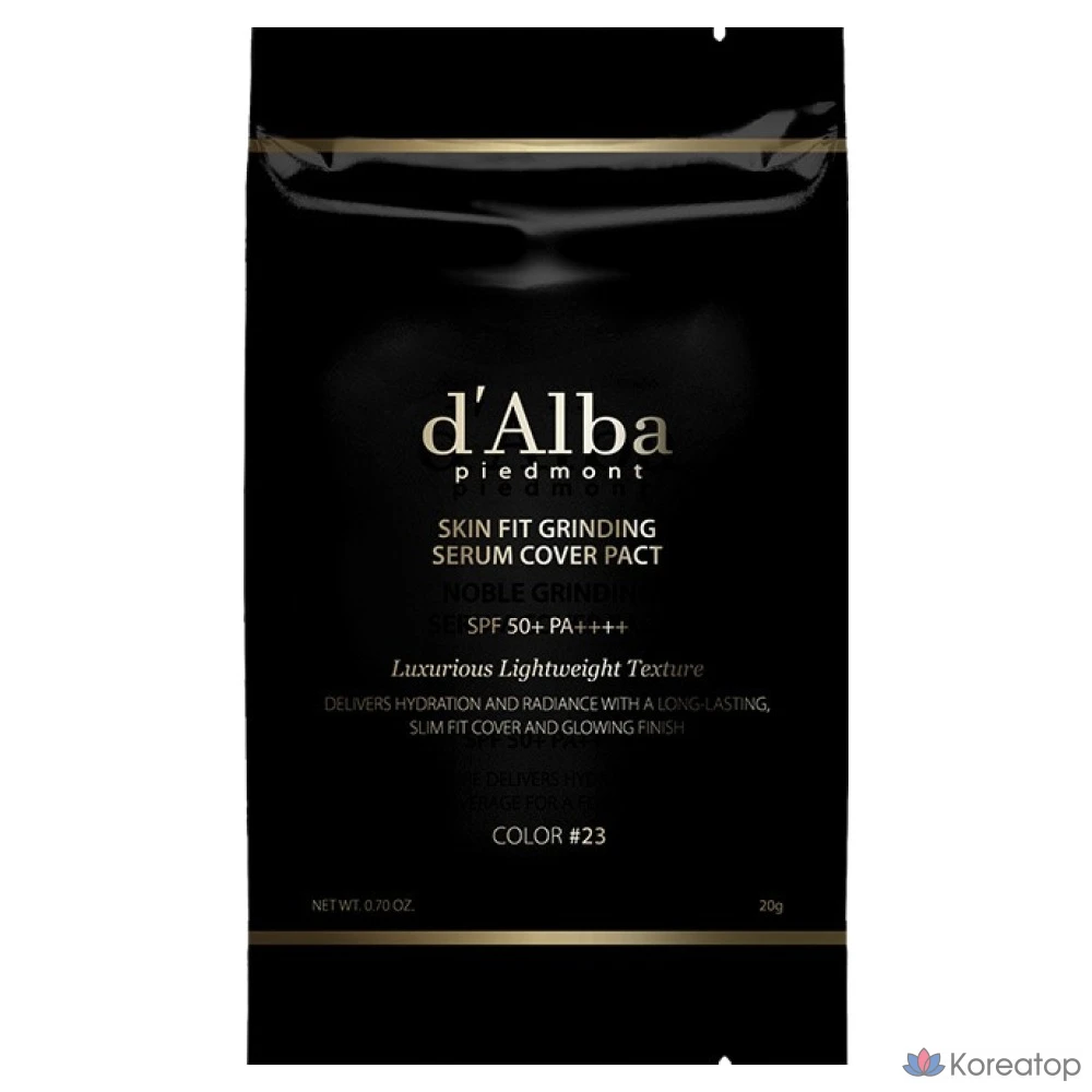 Пудра-компакт d'Alba Skin Fit Grinding Serum Cover Refill, оттенок 23, 20 г, 1 шт.