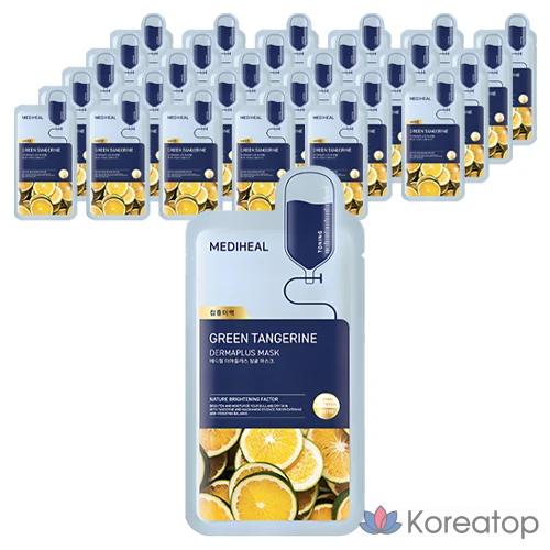 Тканевая маска для лица MEDIHEAL Derma Plus Green Tangerine Mask, 60 шт.