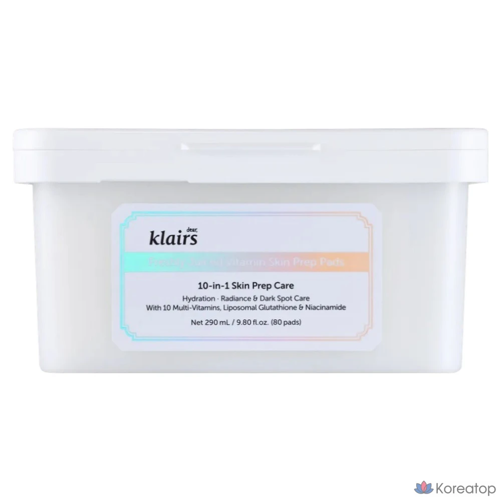 Пилинг-пэды Dear, Klairs Freshly Juiced Vitamin Drop Pad, 290 мл, 80 шт.