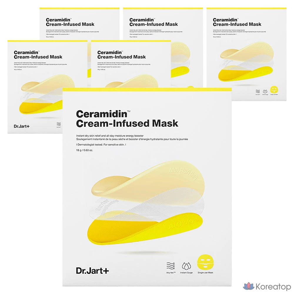 Тканевая маска для лица Dr. Jart+ Ceramidin Cream Infused Mask, 18 г, 6 шт.