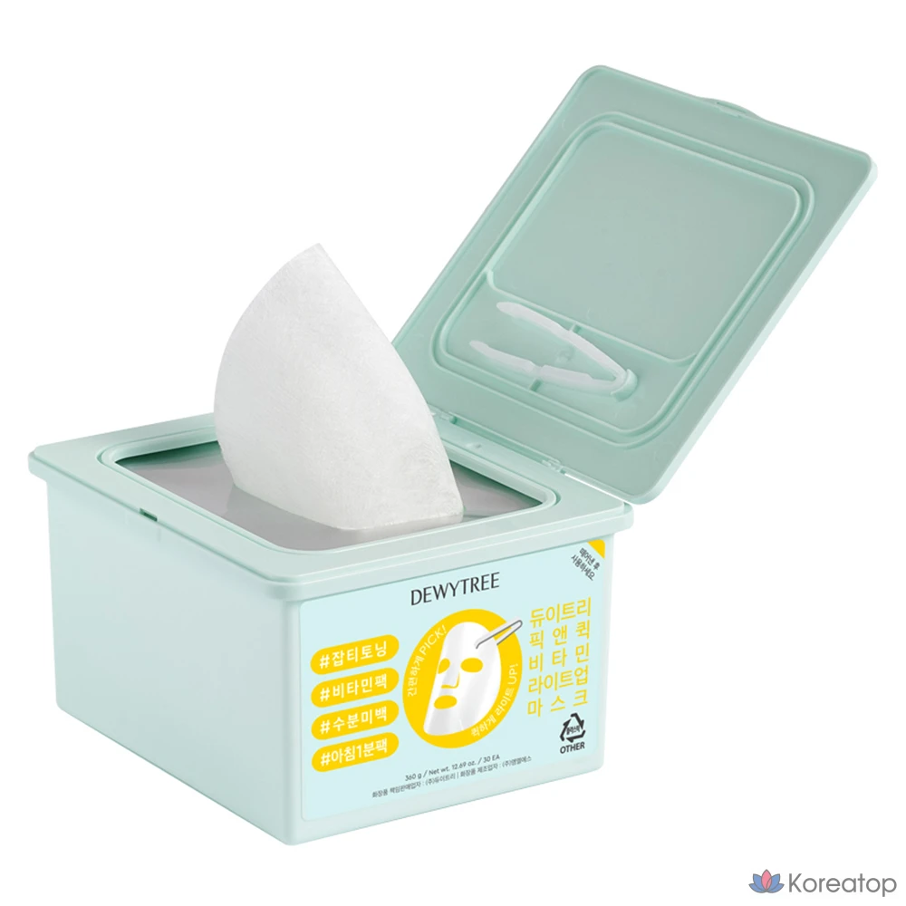 Тканевая маска для лица Dewytree Pick & Quick Vitamin Light Up Mask, 30 шт.