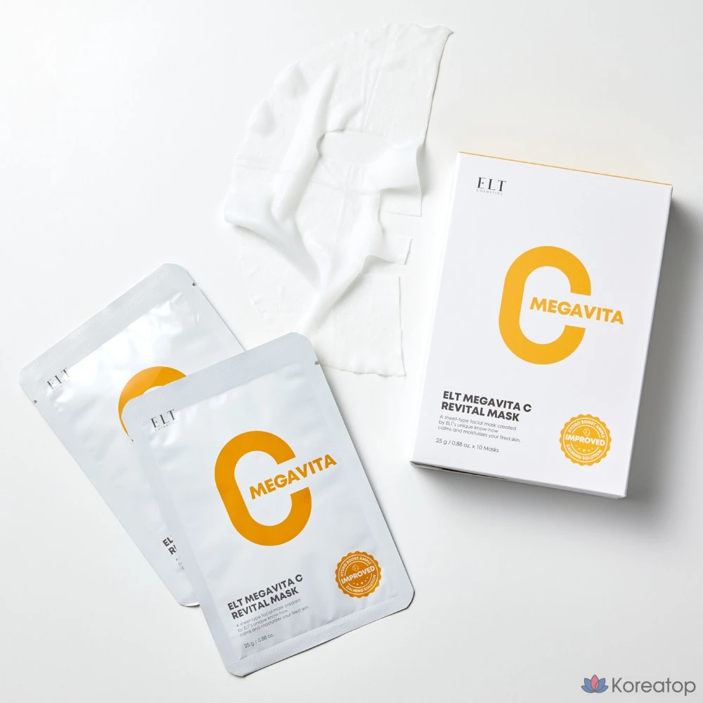 Тканевая маска для лица ELT Mega Vitamin C Essence Soothing Mask, 10 шт.
