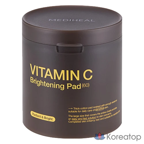 Пэды для лица MEDIHEAL Vitamin C Brightening Pad, 250 мл, 60 шт.