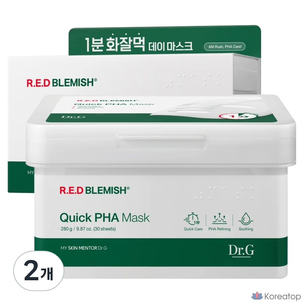 Тканевая маска для лица Dr. G Red Blemish Quick PHA Mask, 60 шт.