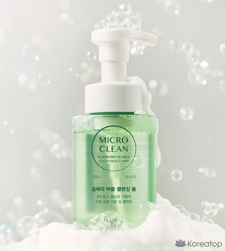Очищающая пенка Happy Bath Micro Clean Soapberry Bubble Cleansing Foam, 500 мл, 1 шт., фото 2