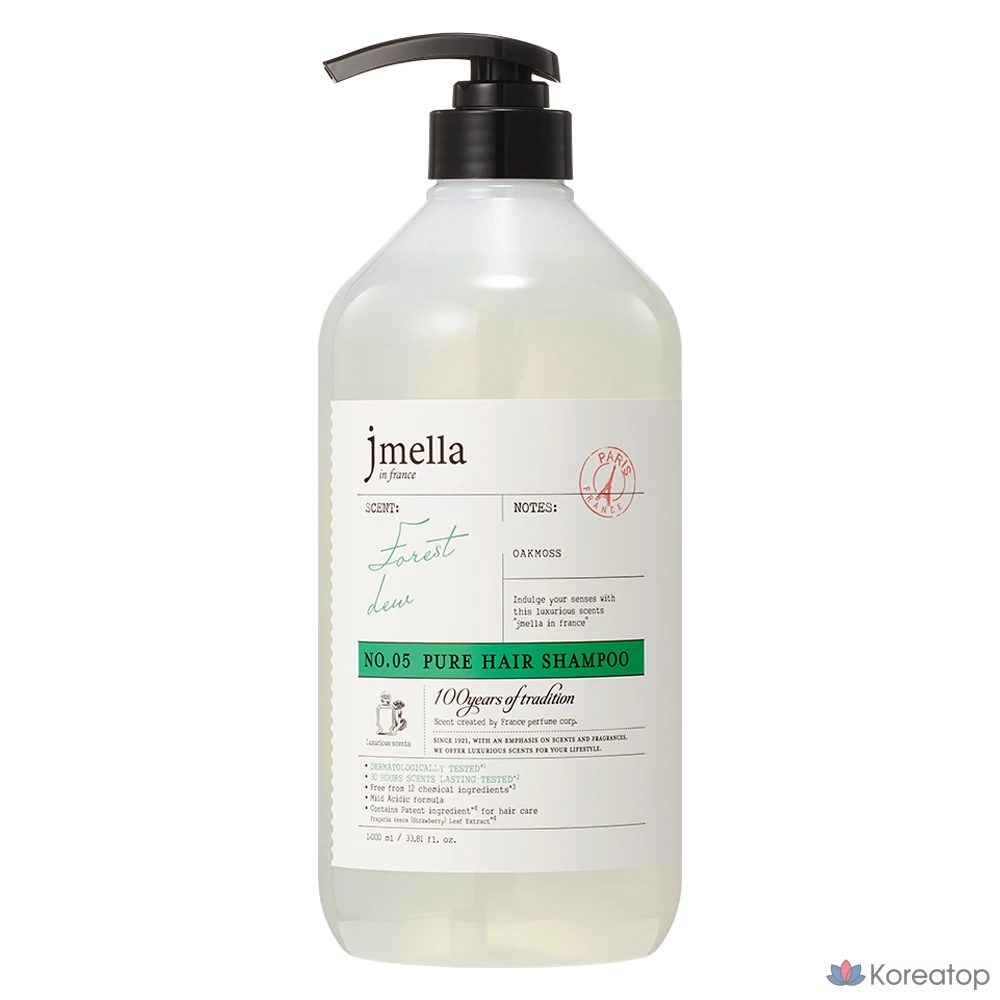 Шампунь-парфюм для волос Jmella En France Pure Forest Dew Hair Perfume Shampoo Aromatic Green, 1000 мл, 1 шт.