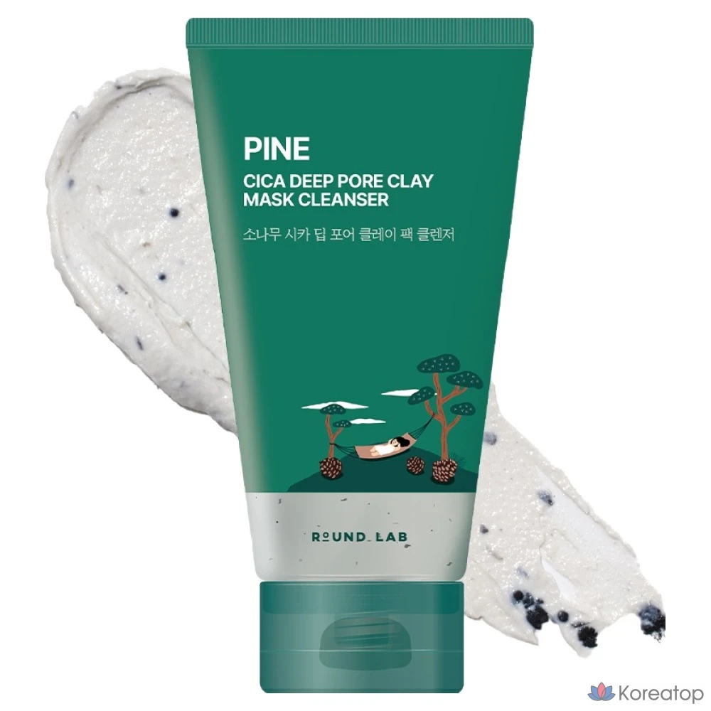 Глубоко очищающая маска-пилинг Round Lab Dokdo Pine Tree Cica Deep Pore Clay Pack Cleanser, 150 мл, 1 шт.