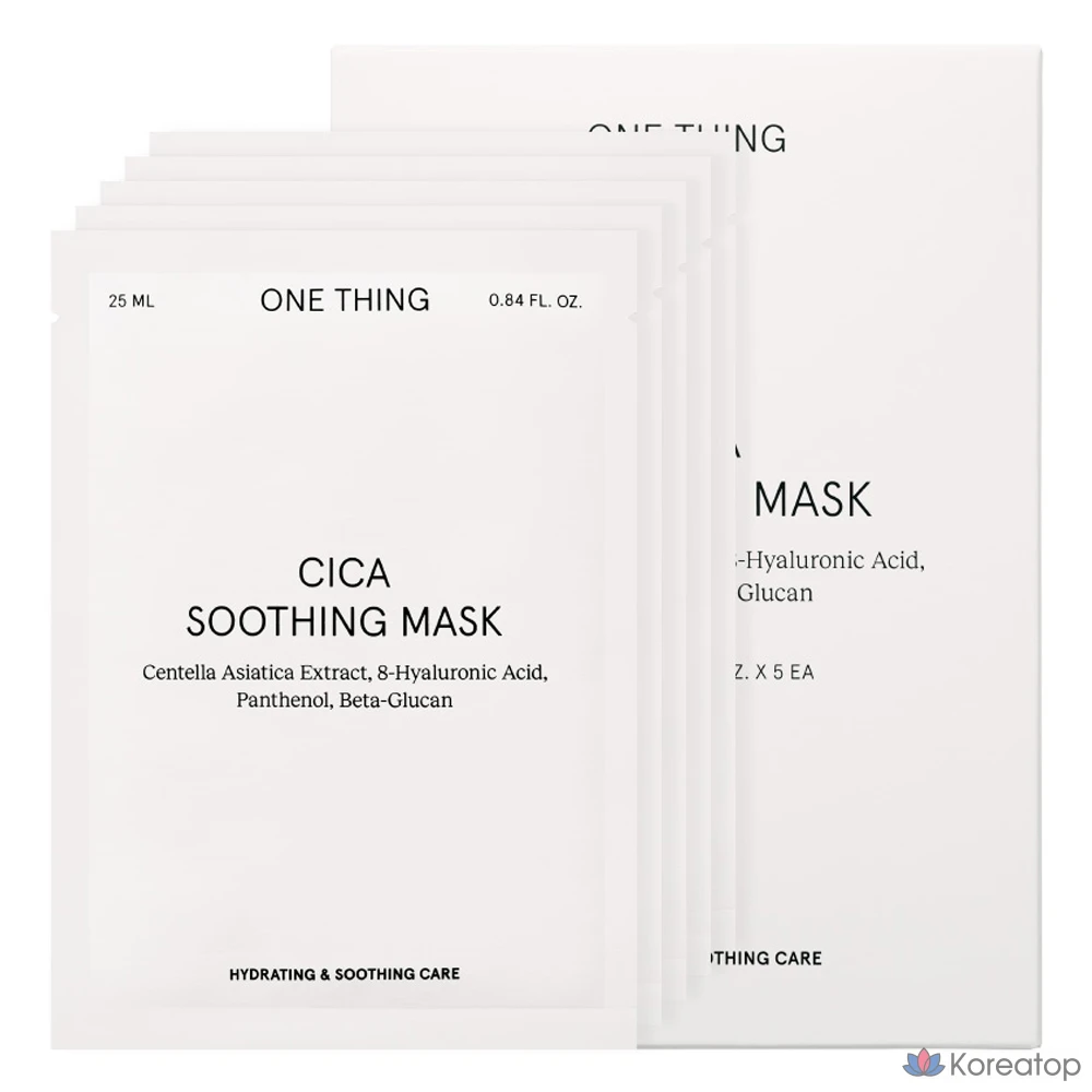 Тканевая маска для лица One Thing Cica Soothing Mask, 5 шт.