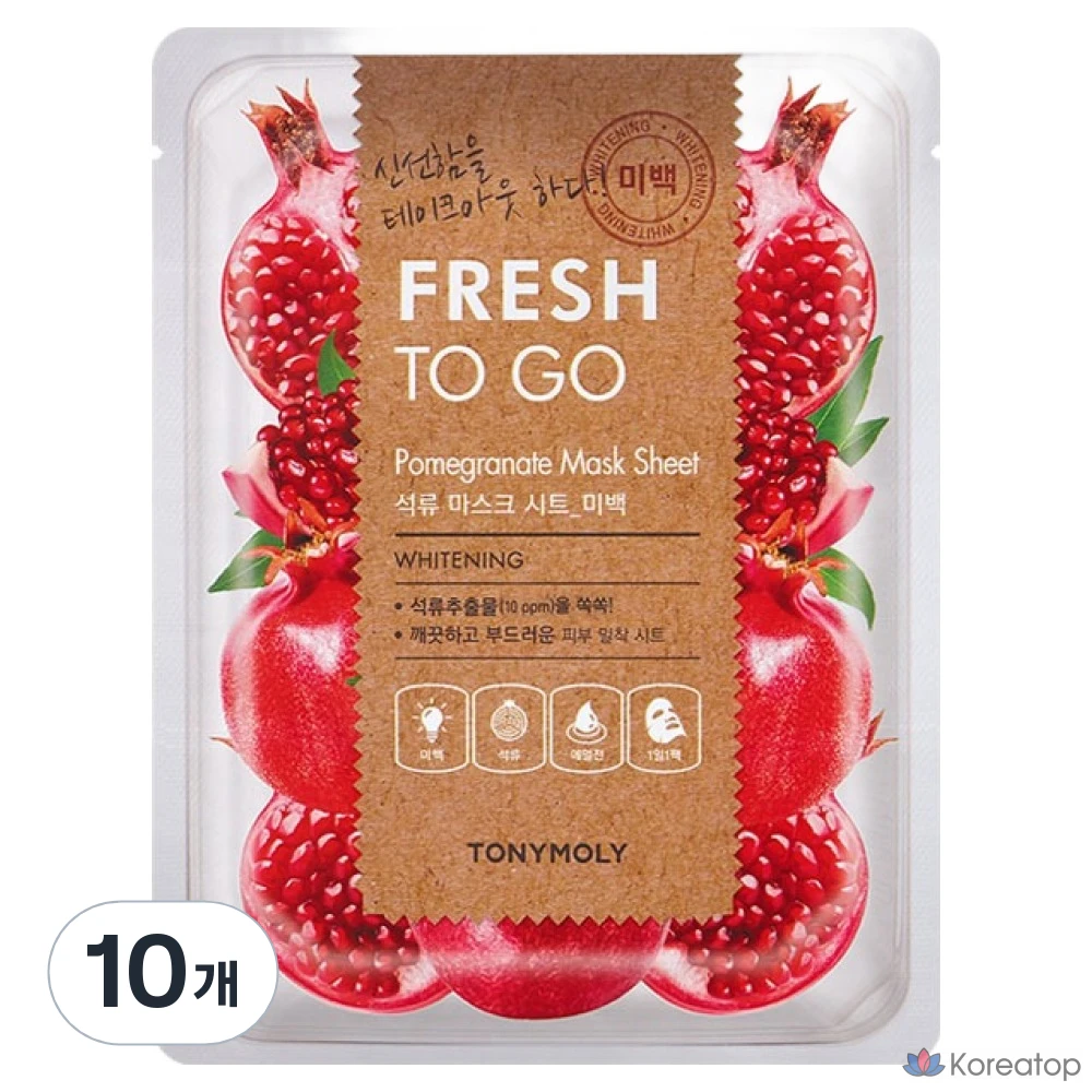 Тканевая маска для лица Tony Moly Fresh Togo Mask Sheet Pomegranate, 10 шт.