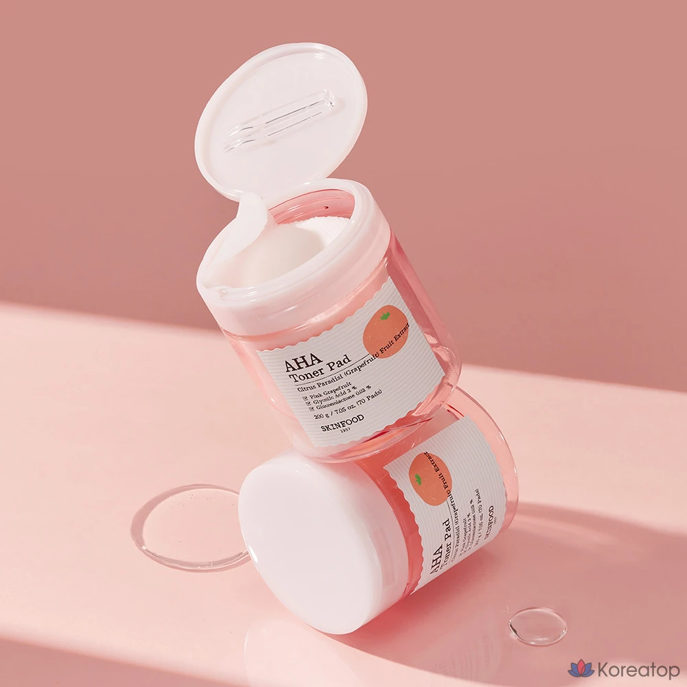 Тонер-пэды Skinfood Pink Grapefruit AHA Toner Pad, 200 г, 70 шт.