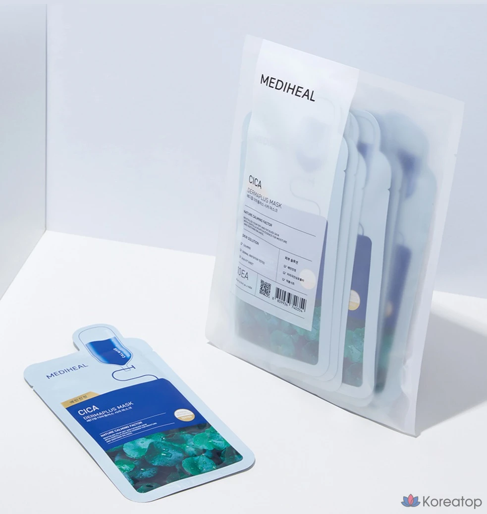 Тканевая маска для лица MEDIHEAL Derma Plus Cica Mask, 10 шт.
