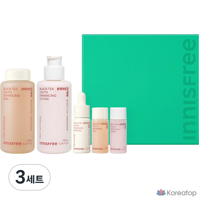 Набор для ухода Innisfree Black Tea Youth Enhancing Skincare Set, 3 шт.