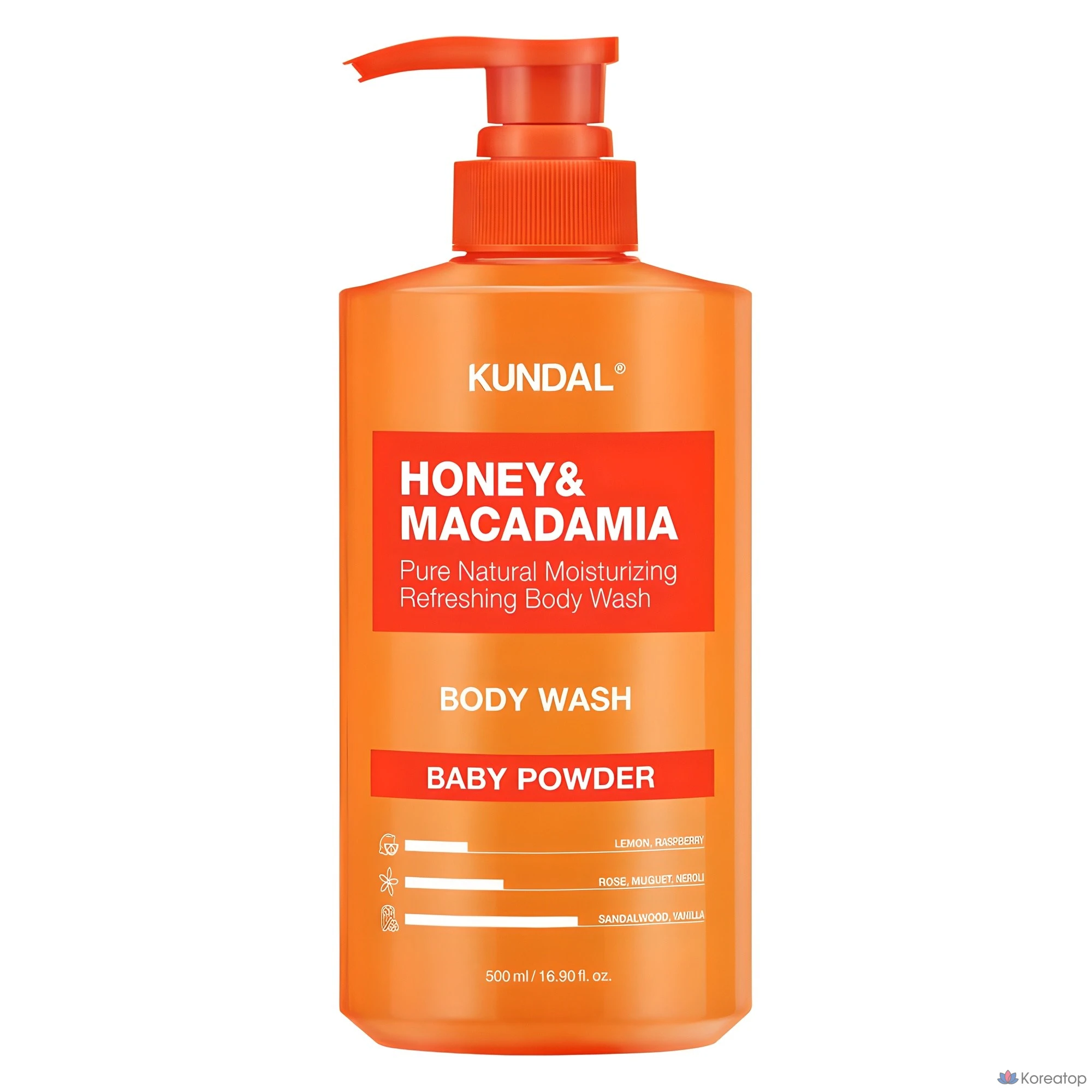 Гель для душа Kundal Honey & Macadamia Pure Body Wash, аромат Baby Powder, 500 мл, 1 шт.