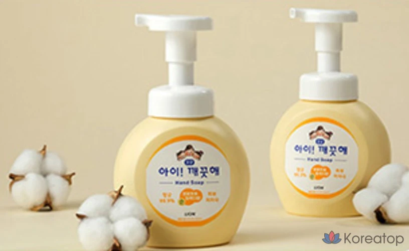 Антибактериальное жидкое мыло для рук Lion Ai Kkaekkuthae Antibacterial Foam Hand Soap Powder Scent, 490 мл, 1 шт., фото 4