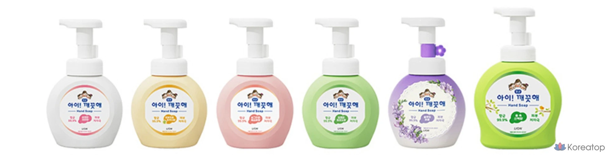 Антибактериальное жидкое мыло для рук Lion Ai Kkaekkuthae Antibacterial Foam Hand Soap Powder Scent, 490 мл, 1 шт., фото 5