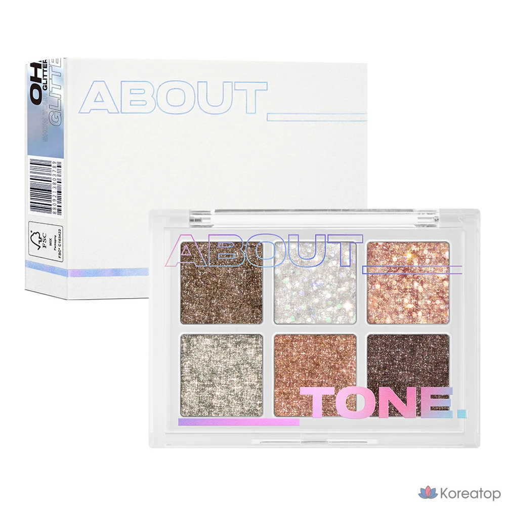 Тени для век ABOUT TONE Oh My Glitter Pop Eyeshadow, оттенок 01 O:Stunner, 1 шт.