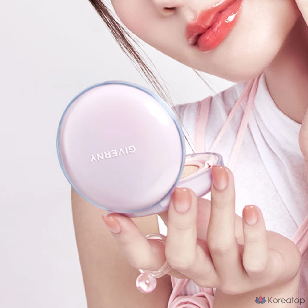 Кушон Giverny Dewy Glassy Cushion Foundation Set (Cushion + Refill), оттенок 23NW Medium Beige, 13 г, 1 шт., фото 3