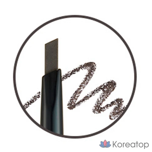 Карандаш для бровей The Face Shop Browlasting Proof Eyebrow Pencil EX, оттенок 05 Dark Gray, 0.2 г, 1 шт., фото 2