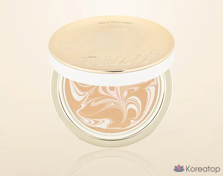 Ампульная сыворотка-фундамент FMGT The Face Shop Gold Collagen Ampoule Glow Foundation, оттенок 203 Natural Beige, 15 г, 1 шт., фото 4