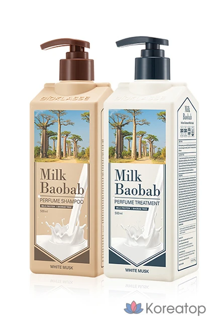 Шампунь Milk Baobab Perfume Shampoo + Кондиционер Treatment White Musk, 500 мл + 1000 мл, 1 шт.