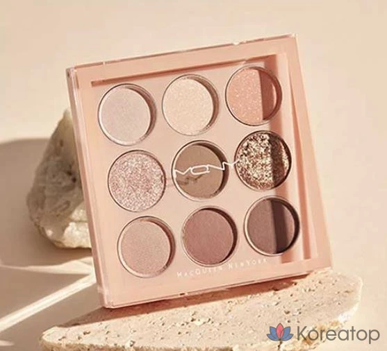 Тени для век Mqny 1001 Tone-on-Tone Shadow Palette Pro 9 Pan, оттенок Nude Mood, 1 шт.