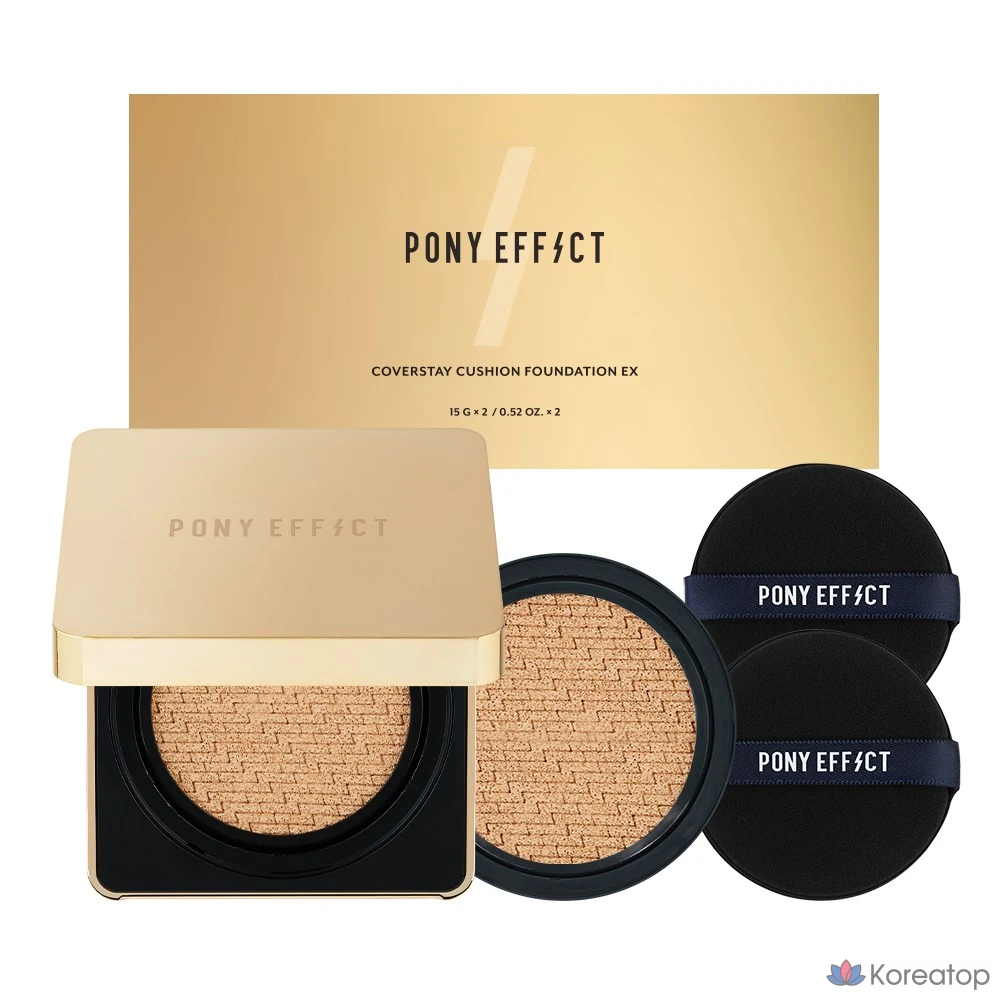 Кушон Pony Effect Coverstay Cushion Foundation EX Set (15 г + 15 г), оттенок 003 Nude Beige, 1 шт.