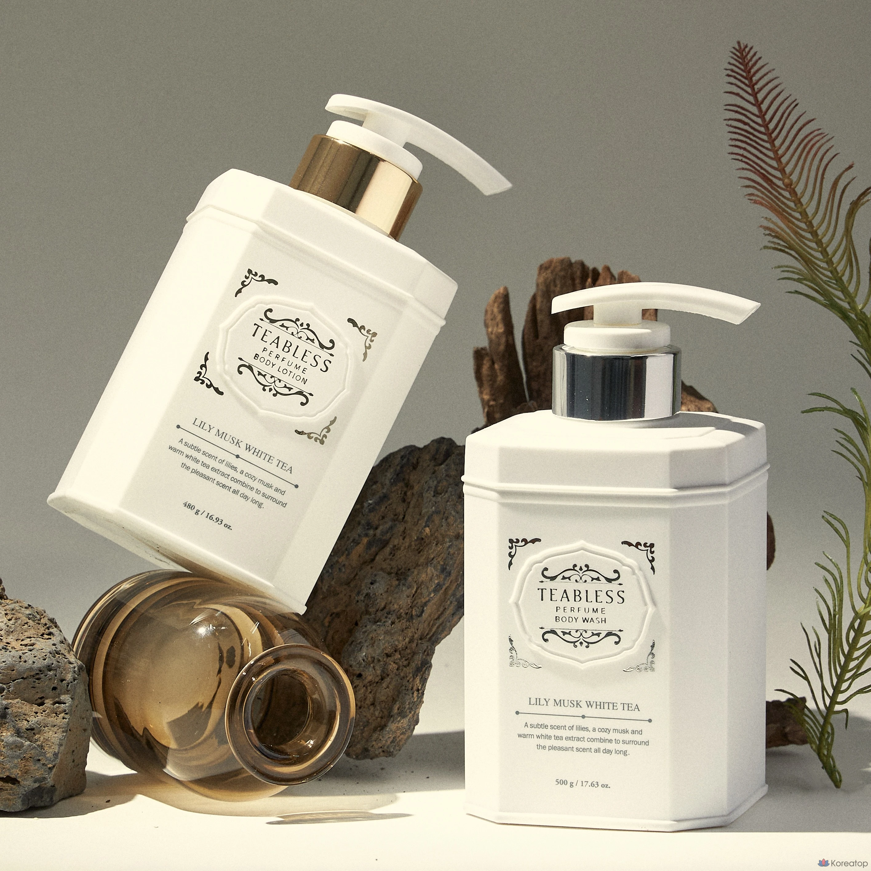 Набор для ухода TEABLESS Lily Musk White Tea Perfume Body Lotion & Body Wash Gift Set, 2 шт., фото 7