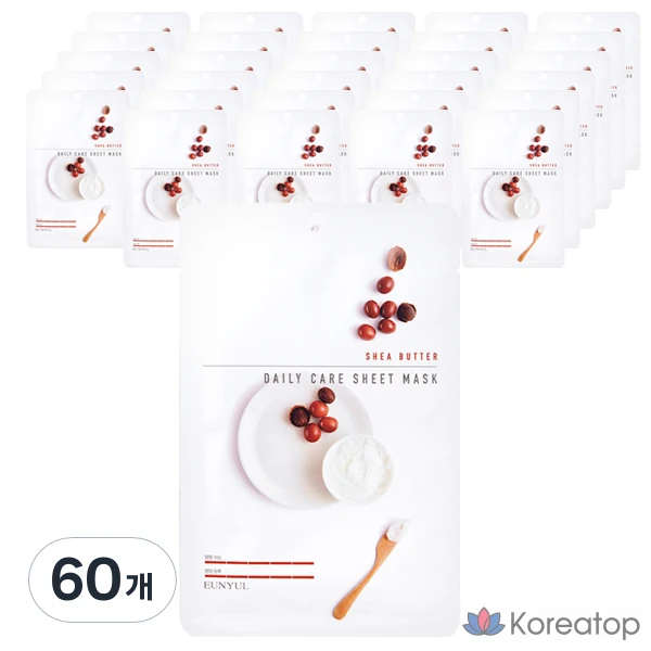 Тканевая маска для лица Eunyul Shea Butter Daily Care Sheet Mask, 60 шт.