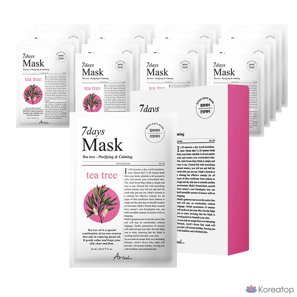 Тканевая маска для лица Ariul 7 Days Tea Tree M Mask, 20 шт.