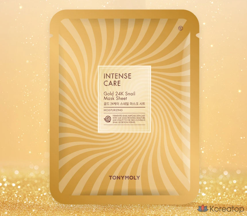 Тканевая маска для лица Tony Moly Intense Care Gold 24K Snail Mask Sheet, 10 шт., фото 2
