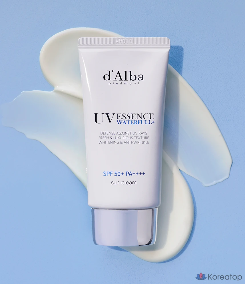 Набор для ухода d'Alba Waterful Essence Sun Cream SPF50+ PA++++ 50 мл x 2 шт + Balancing Vegan Gel Cleanser 3 мл x 5 шт, 1 шт.