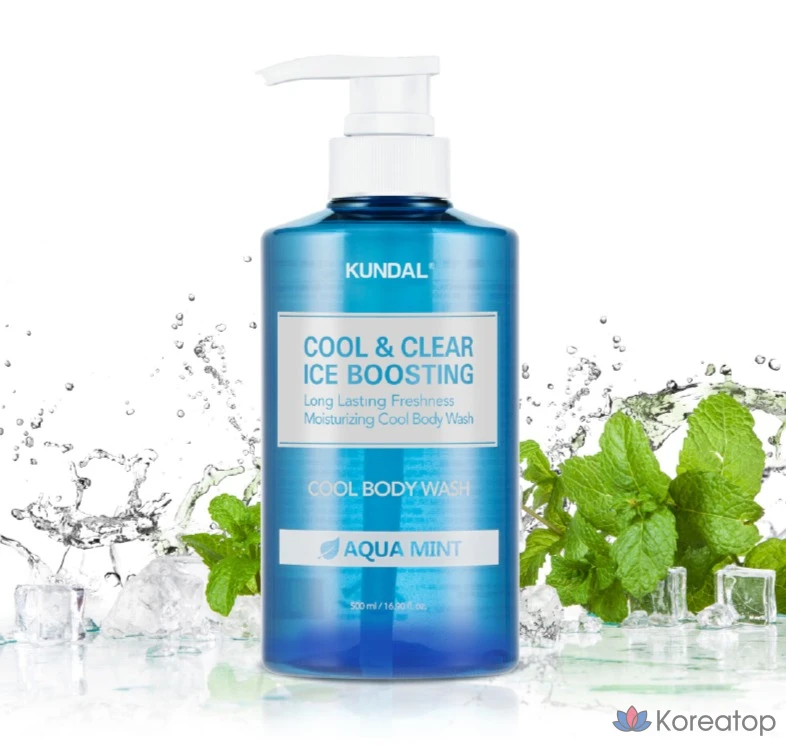 Гель для душа Kundal Cool &amp; Clear Ice Boosting Cool Body Wash Aqua Mint, 1.058 л, 1 шт.