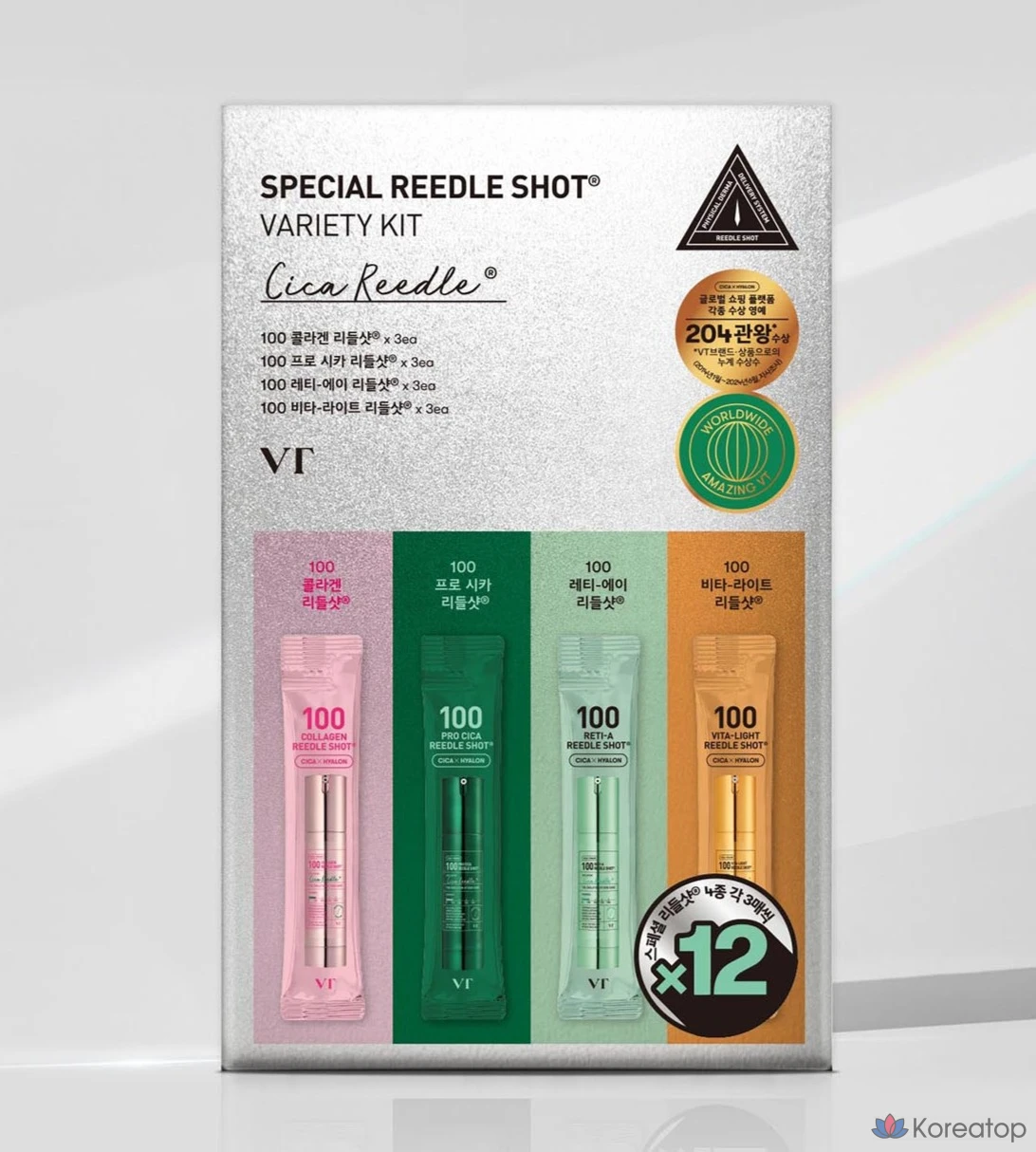 Набор для ухода VT Cosmetics Reedle Shot 100 50ml + Special Reedle Shot Variety Kit 4 Types x 3p Set, 3 шт., фото 4