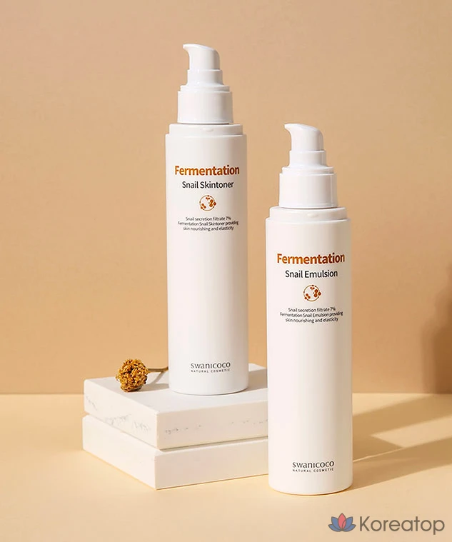 Набор для ухода Swanicoco Fermentation Snail Skin Toner + Emulsion 2-piece Set, 3 шт., фото 3