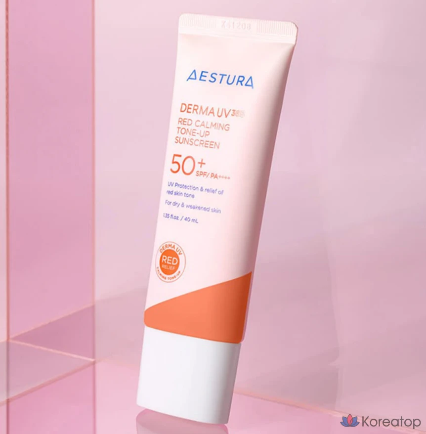 Солнцезащитный крем AESTURA Derma UV 365 Red Soothing Tone-Up, SPF50+ PA++++, 40 мл, 1 шт.