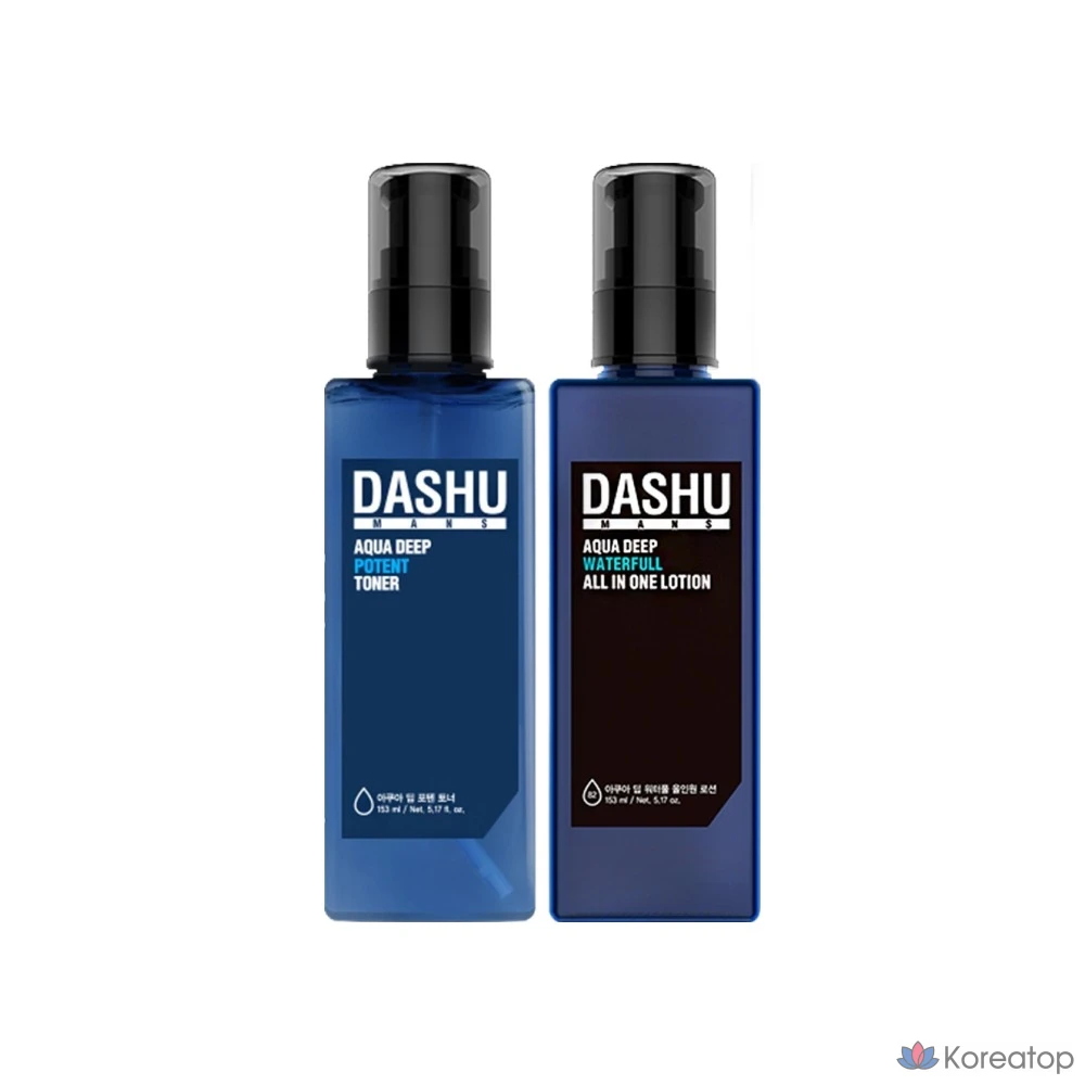 Набор для ухода DASHU Men's Aqua Deep Poten Toner + Waterful All-in-one Lotion Set, 2 шт., фото 2