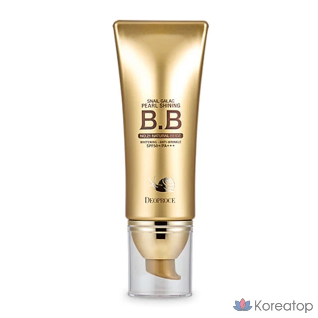 Тональный крем Deoproce Snail Galact Pearl Shining BB SPF 50+/PA+++, оттенок 21, 50 г, 1 шт., фото 3
