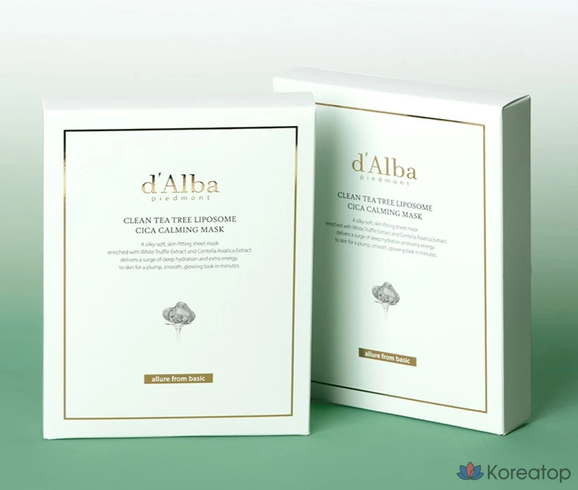 Тканевая маска для лица d'Alba Clean Tea Tree Liposome Cica Calming Mask, 5 шт.