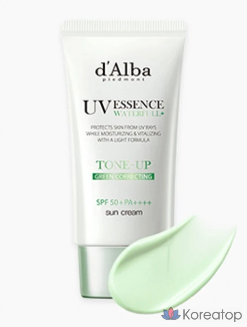 Солнцезащитный крем d'Alba Clean Tea Tree Liposome Tone-Up Sun Cream Green SPF50+ PA++++, 2 шт. + Серум-клинзер, 3 шт.