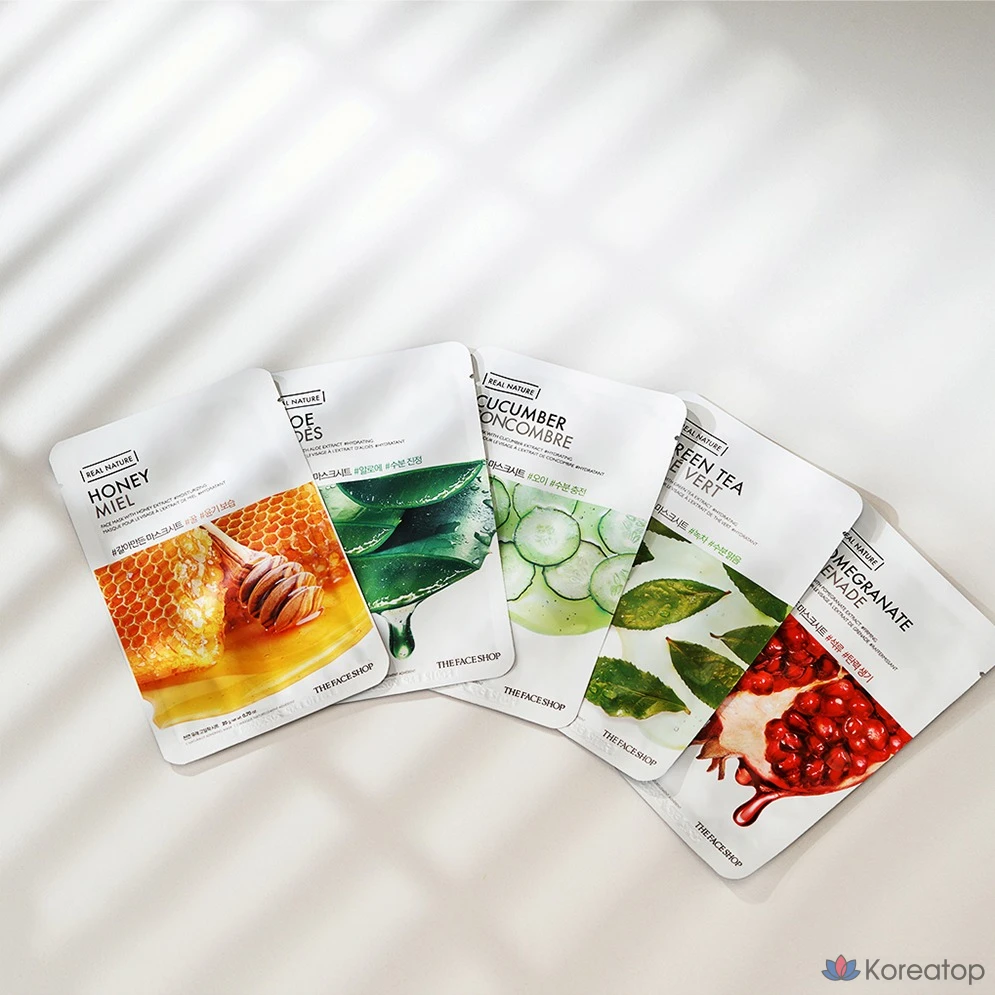 Тканевая маска для лица The Face Shop Real Nature Mask Sheet Cucumber, 150 шт., фото 6