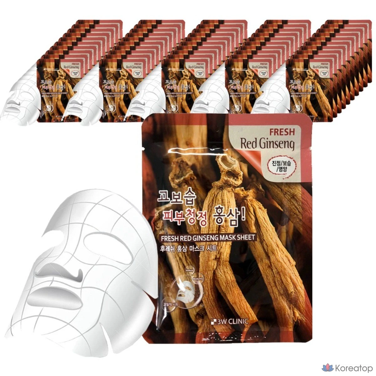 Тканевая маска для лица 3W Clinic Fresh Red Ginseng Mask Sheet, 50 шт.