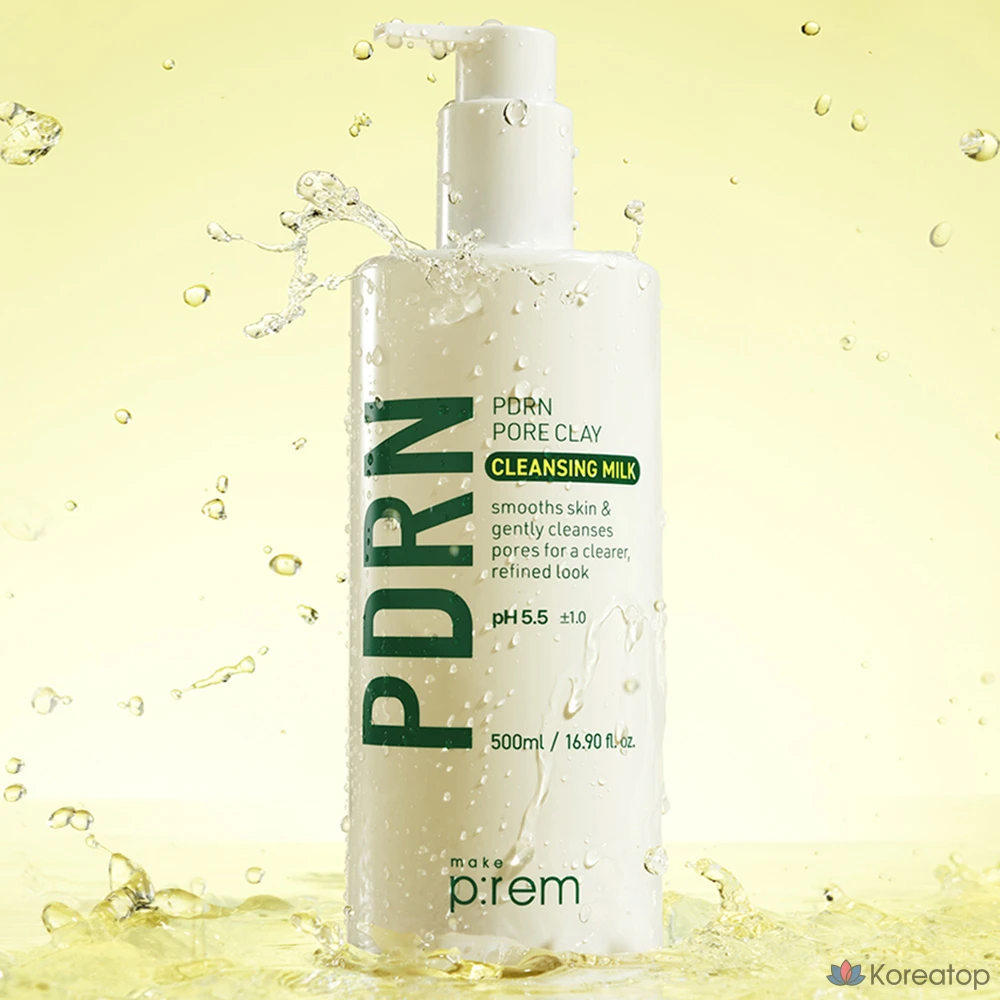 Очищающее молочко MAKE P:REM PDRN Pore Clay Cleansing Milk, 500 мл, 1 шт., фото 5