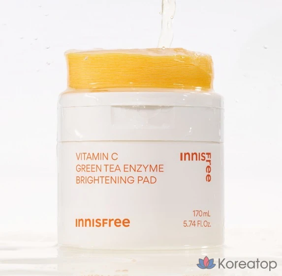 Тонер-пэды Innisfree Vitamin C Green Tea Enzyme Tone-up Pad, 170 мл, 60 шт.
