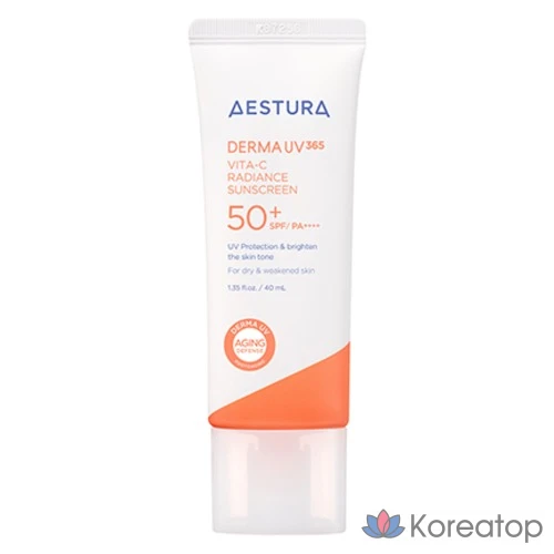 Солнцезащитный крем AESTURA DermaUV365 Vita C Glow Moisture Sun Cream SPF50+ PA++++, 40 мл, 1 шт.