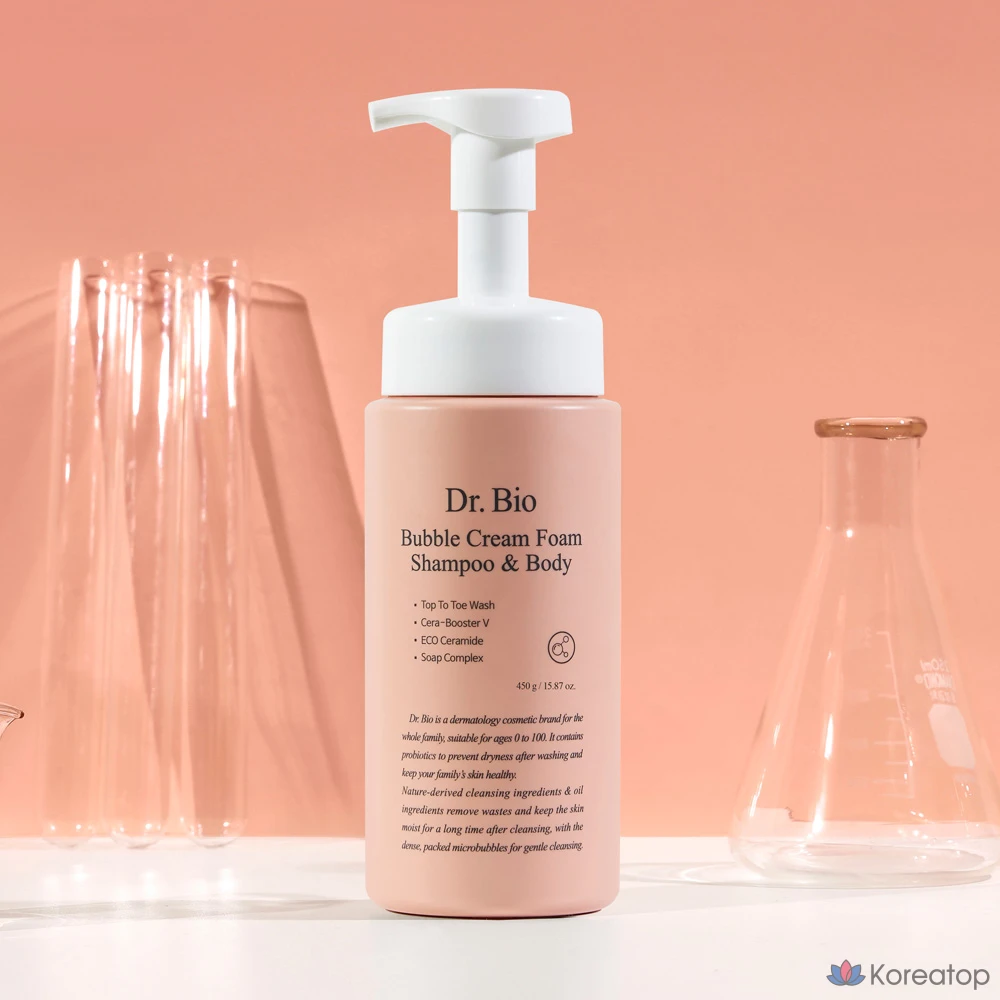 Очищающая пенка для тела и волос Dr. Bio Bubble Cream Foam Shampoo &amp; Body Wash, 450 мл, 1 шт.