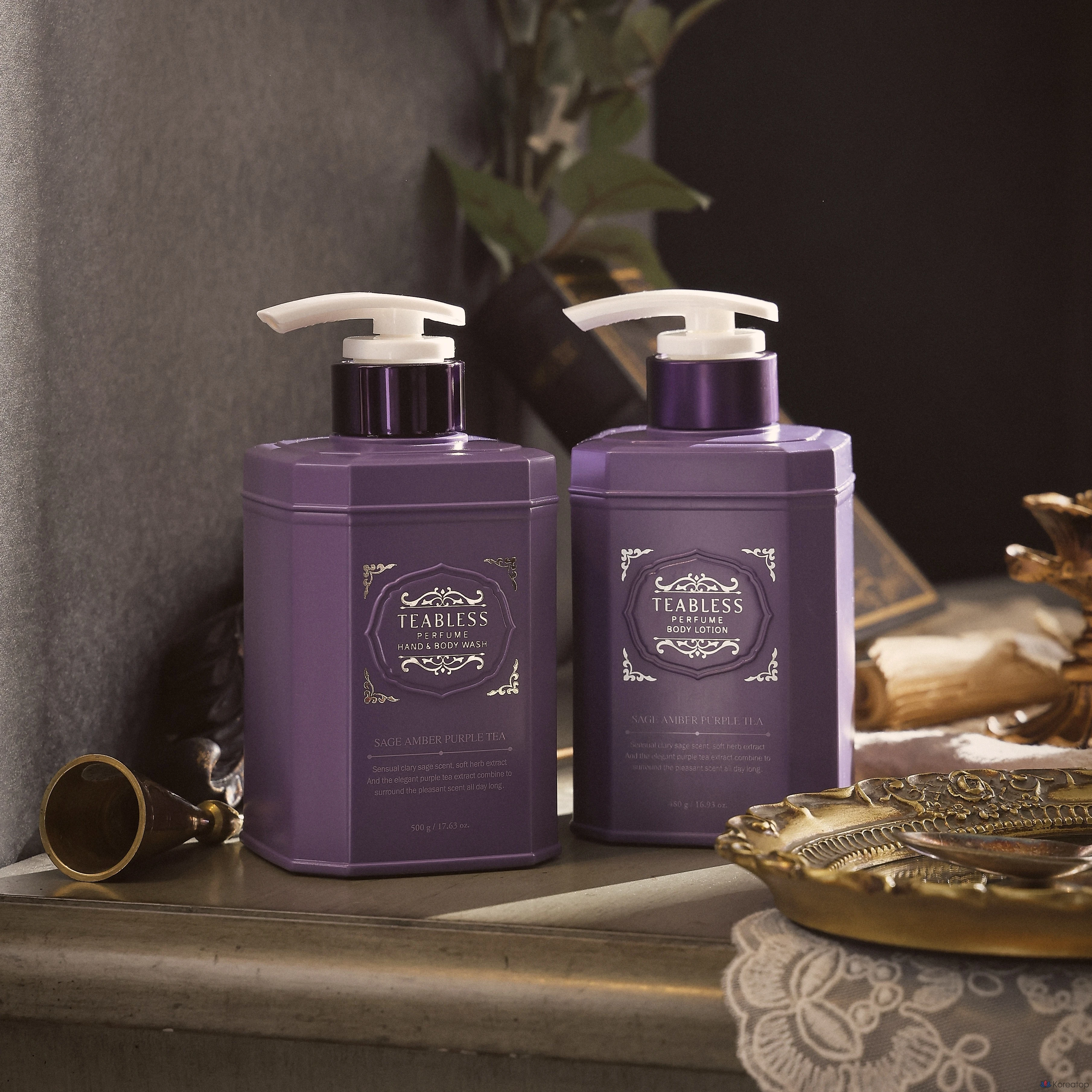 Набор для ухода TEABLESS Sage Amber Purple Tea Perfume Body Lotion & Body Wash Gift Set, 2 шт., фото 6